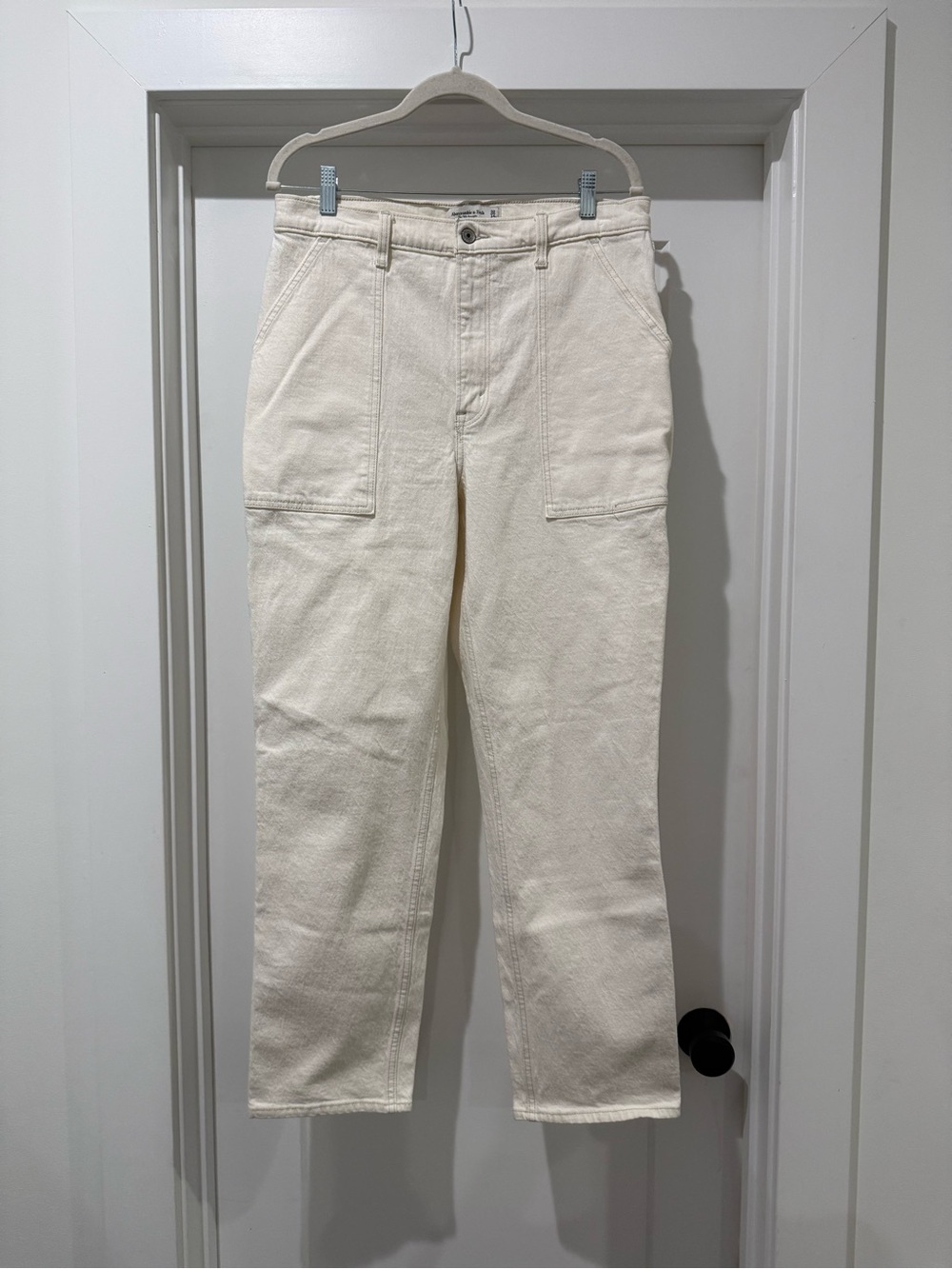 Abercrombie & Fitch The 90s Relaxed High Rise Jean Beige Size 14